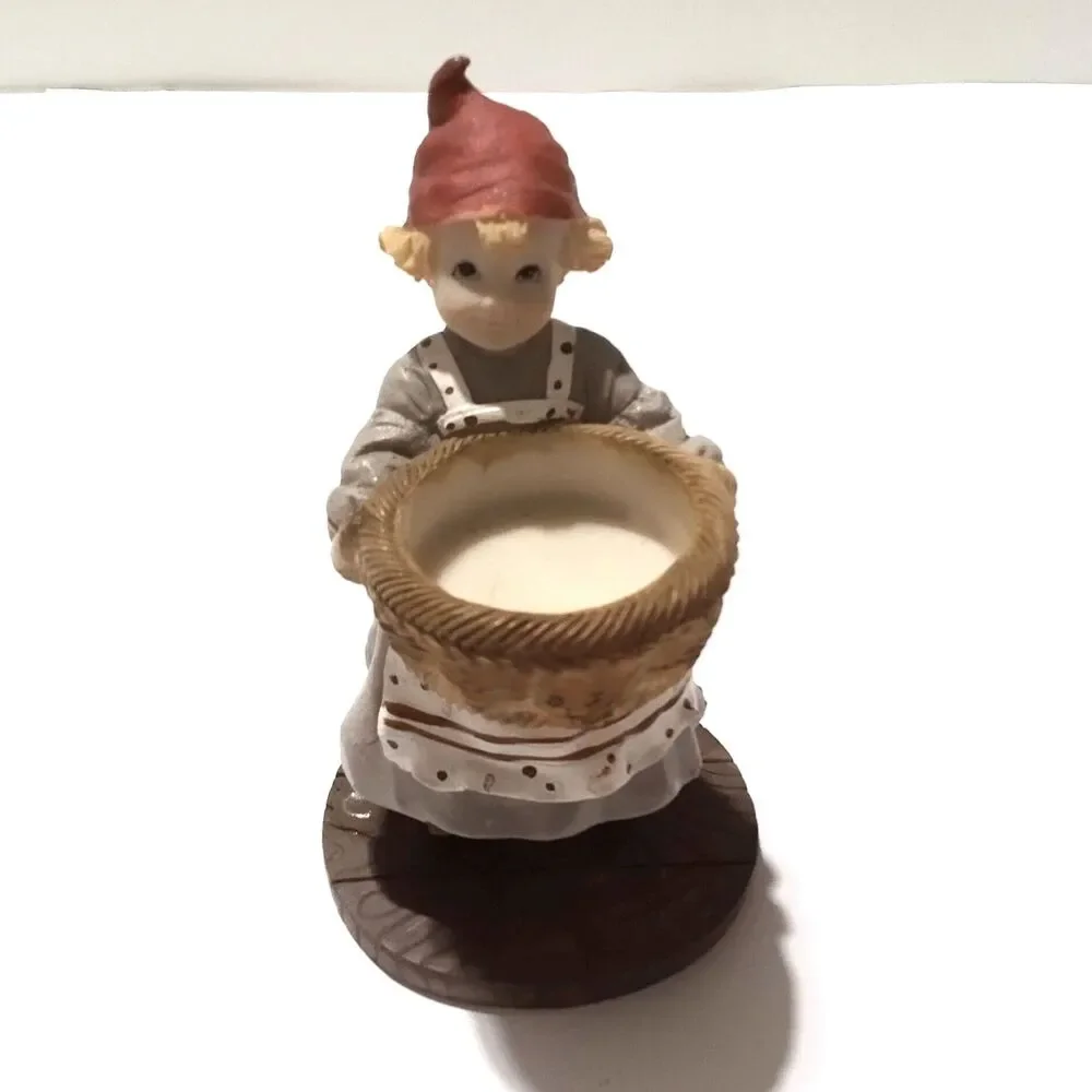 Vintage Sia Collection Julejente Christmas Girl Tea Light Figurine